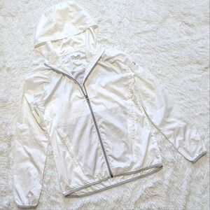 🔴SALE! Under Armour White Windbreaker Hooded Zip Track Jacket